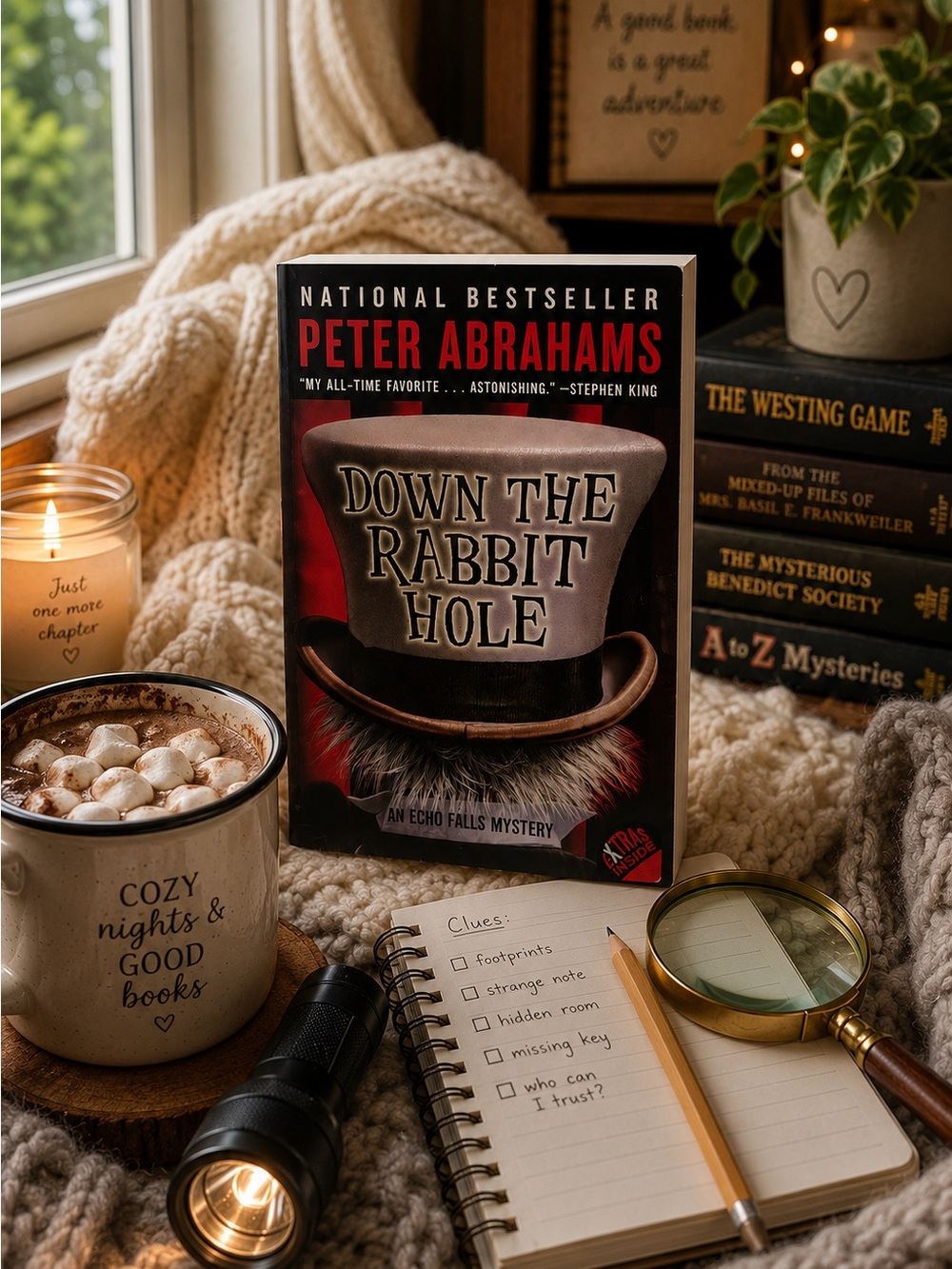 Down the Rabbit Hole by Peter Abrahams Middle Grade Mystery Paperback Fiction